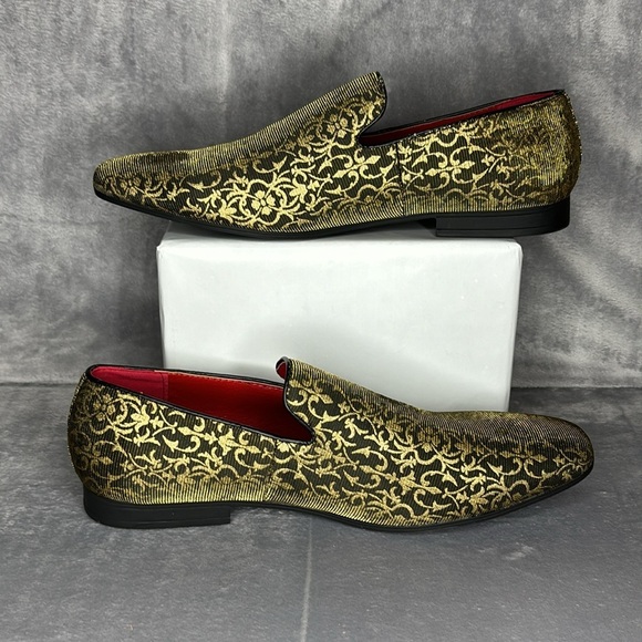 🔥🔥🔥Henry Ferrera Men's Vintage Satin Floral Dress Loafer NWOT Size: 13🔥🔥🔥 - Picture 2 of 11